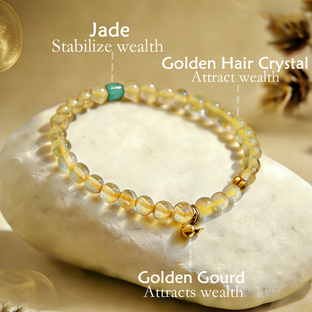 GoldStreak Wealth Crystal Bracelet