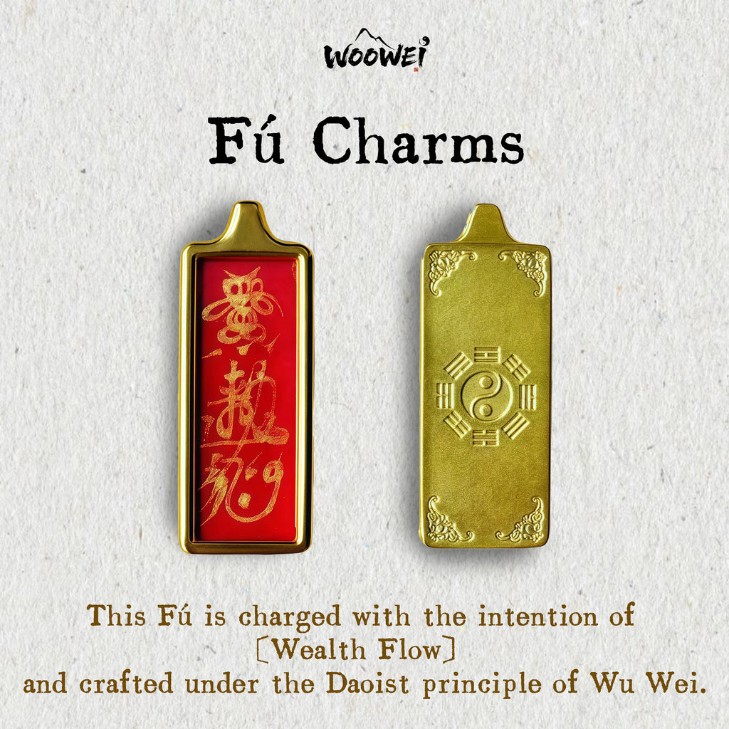 Wealth Flow Pendant | Hand-painted Taoist Talisman
