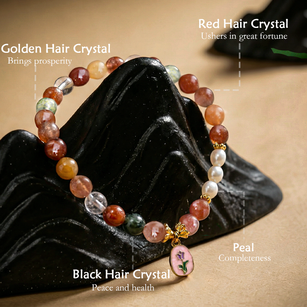 PowerLift Hair-Crystal Bracelet (Fortune • Status • Long Life)